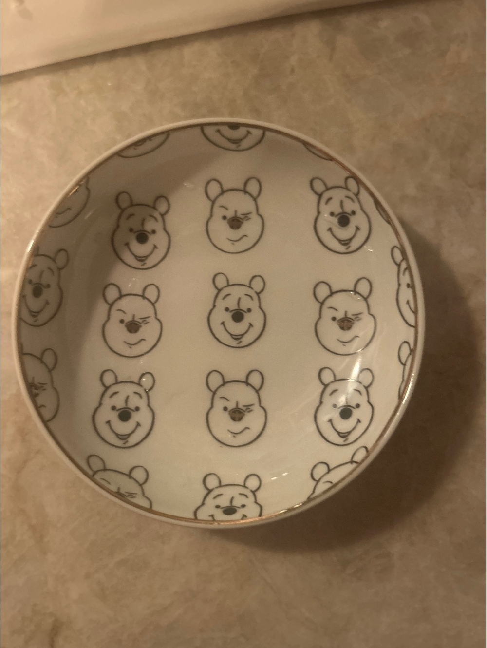 Disney Winnie the Pooh Gold-Rimmed Porcelain Plate